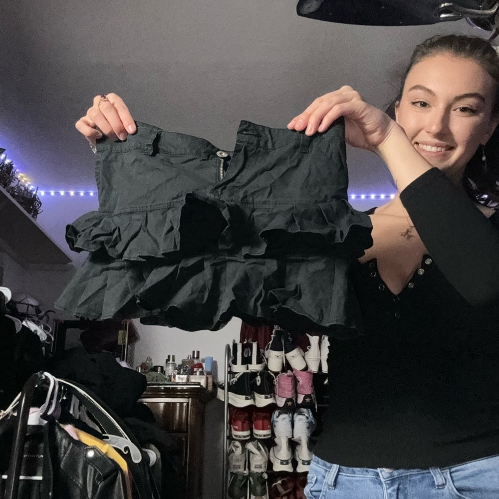 Black mini skirt